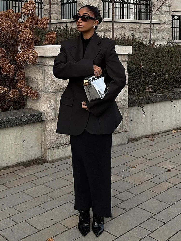 Suit jacket womens waist V-neck single chest solid color jacket womens pocket jacket top 250415