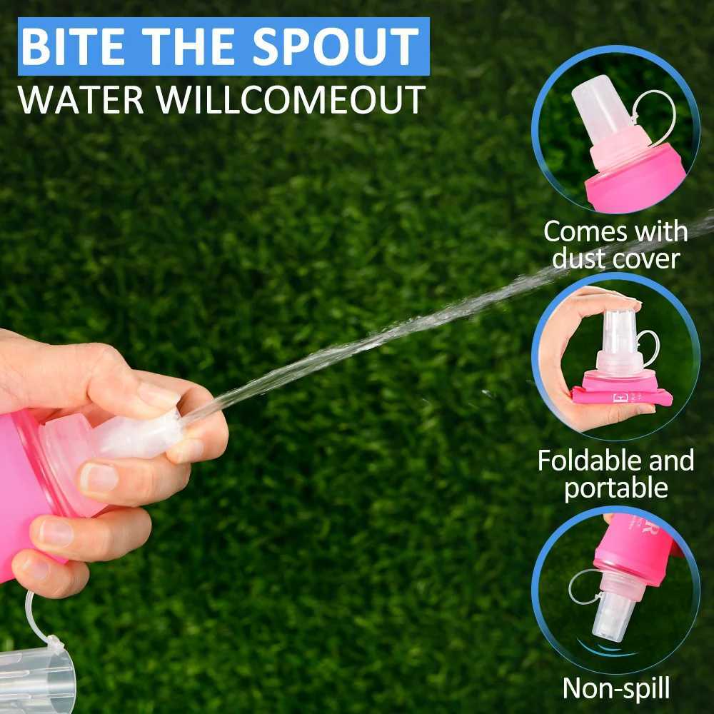 NEWBOLER TPU Outdoor Sport Bottle Folding Soft Flask Drink Portable Water Bottle for Running Camping Hiking Fitness Water BagW251114