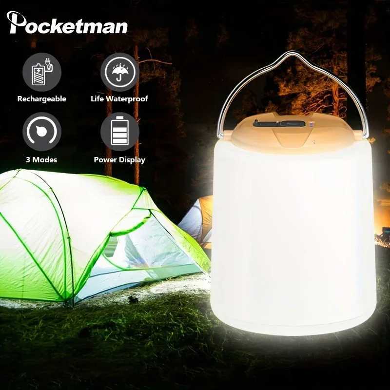 Rechargeable LED Outdoors Camping Lantern Hook Super Bright Light Tent Light Night Emergency Light Portable Camping Light M251115