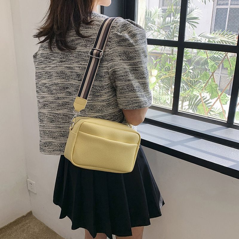 Trendy New Cross-Border Trade Solid Color PU Crossbody Women's Shoulder Small Square Bag
