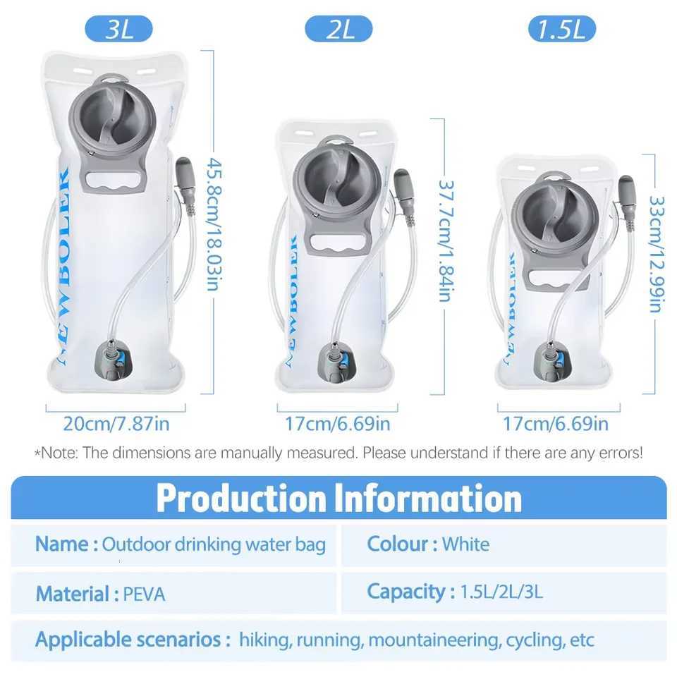 NEWBOLER Sports Water Bladder Hydration Pack Storage Bag BPA Free Portable Food Grade Outdoor Drinking Camping Water BagW251114