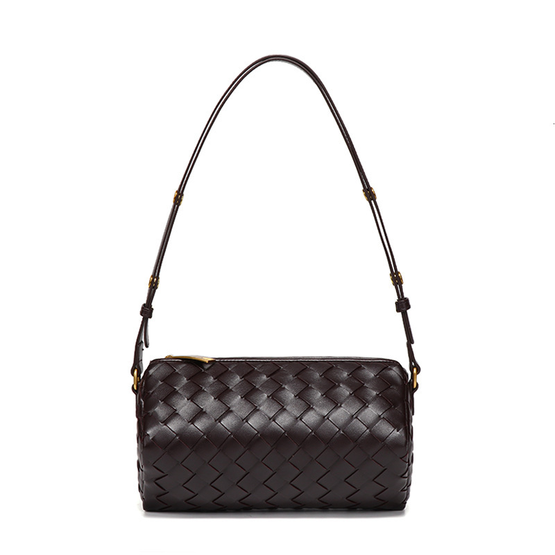 Cylinder Camera Bag Women's Fashion PU Leather Braided Braided Bag Designer Shoulder Underarm Handbag