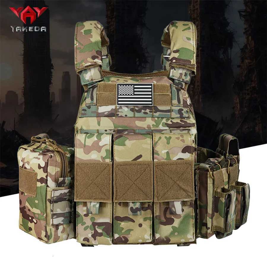 (Including US flag) YAKEDA MOLLE Outdoor Camouflage Training Vest Training Equipment Multi-functional Training Vest XJ251114