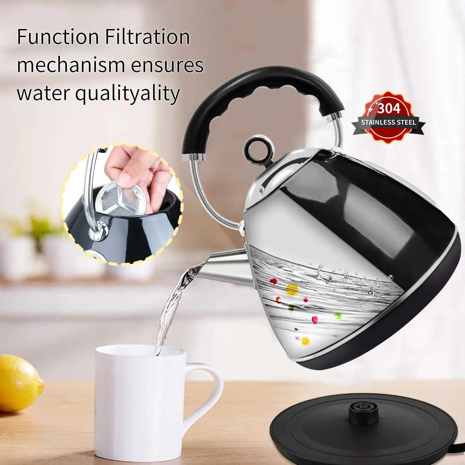 1500W Stainless Steel Hot Water Boiler LED Indicator 120V Fast Boiling Electric Kettle Coffee Tea Pot for Family Christmas Gifts Y251114
