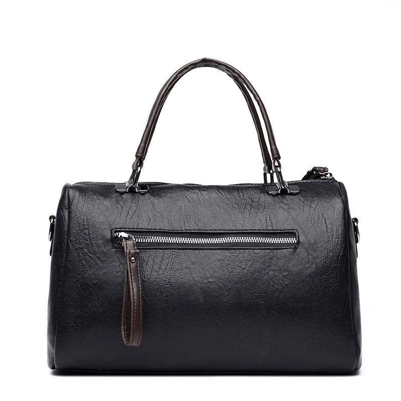 Retro large capacity womens shoulder bag soft PU leather cross body bag womens casual messenger handbag 250410