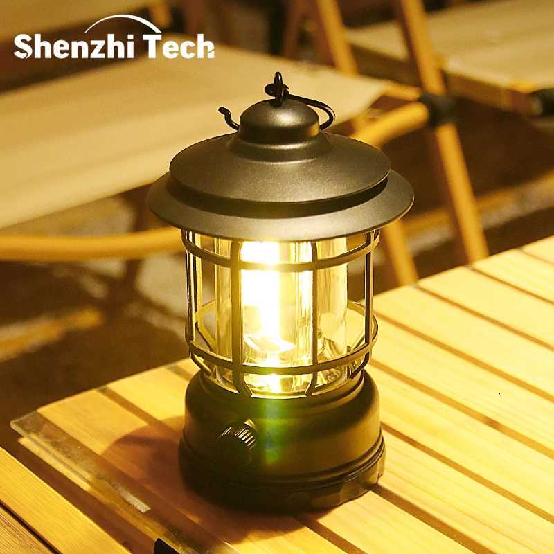 Portable Camping Lantern Outdoor Vintage Candle Handheld Atmosphere Light Tent Lights Tent Vintage Pendant Table Lamp for Outing M251115