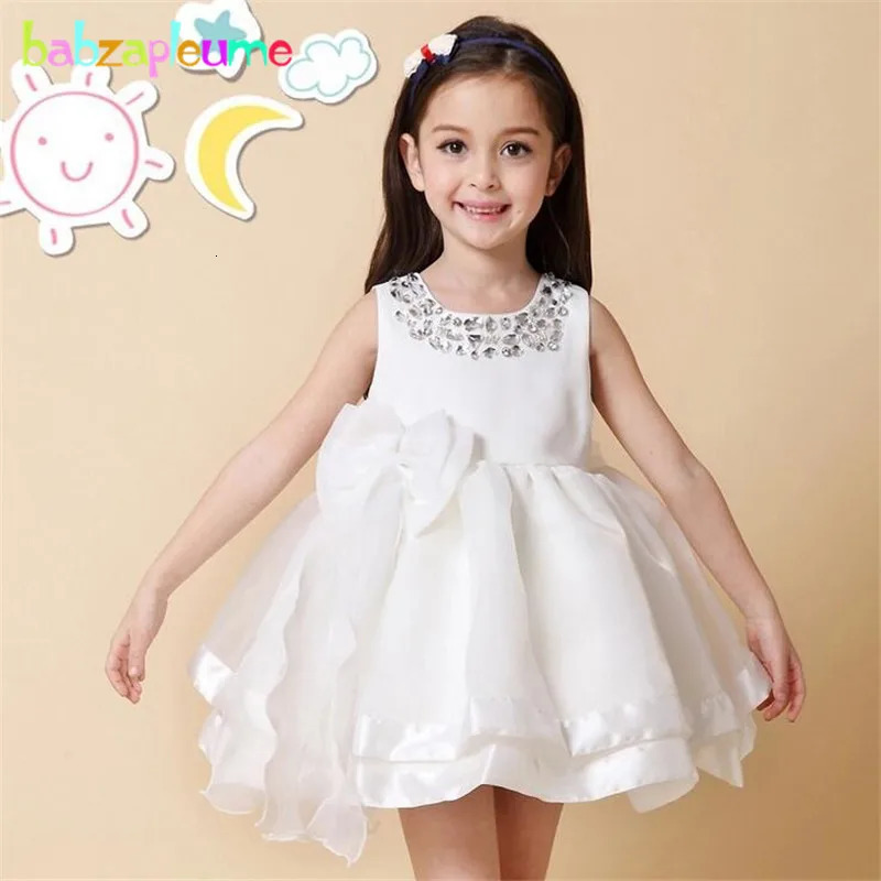 Baby Girls Dresses Fashion Mesh Princess White Dress Elegant Party Costume Infant Clothes Girls Birthday Outfit Kid Wear BC1412 250415