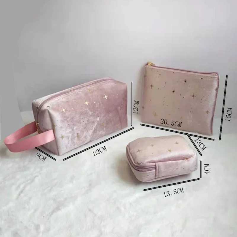 High quality womens handbag Star solid color Veet small portable storage bag large capacity Veet travel makeup bagXJ250415