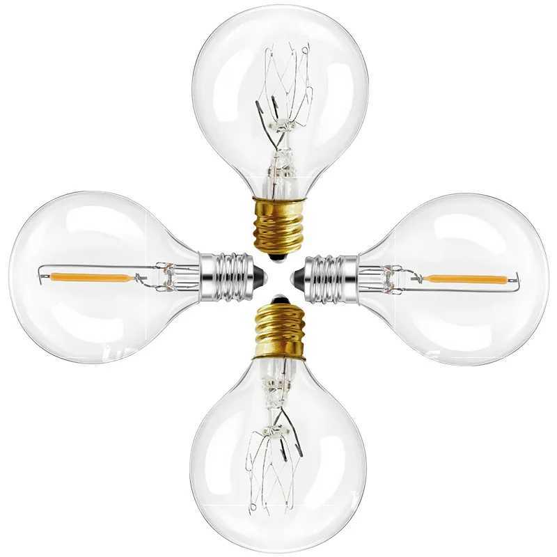 1PCS 5PCS 10PCS 15PCS 25PCS LED G40 Tungsten Lamp LED Bulb E12 1W 5W 220V 110V Outdoor Light String C251115