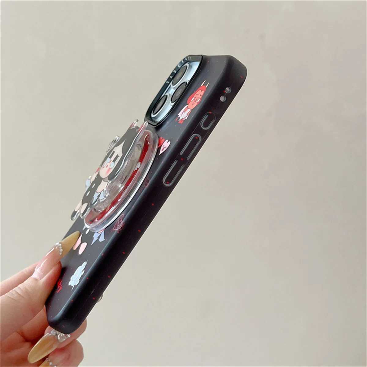 Fashion Cute Black Cry Girl Magnetic Phone Case For iPhone 17 Pro 16 14 15 Pro Max Cover with Stand For Cases Capa J251202