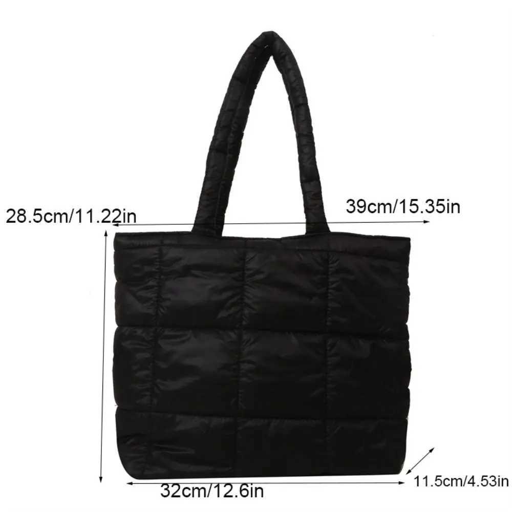 Simple nylon space cotton handbag large capacity cloud handbag solid color handle fluffy shoulder bag W250415