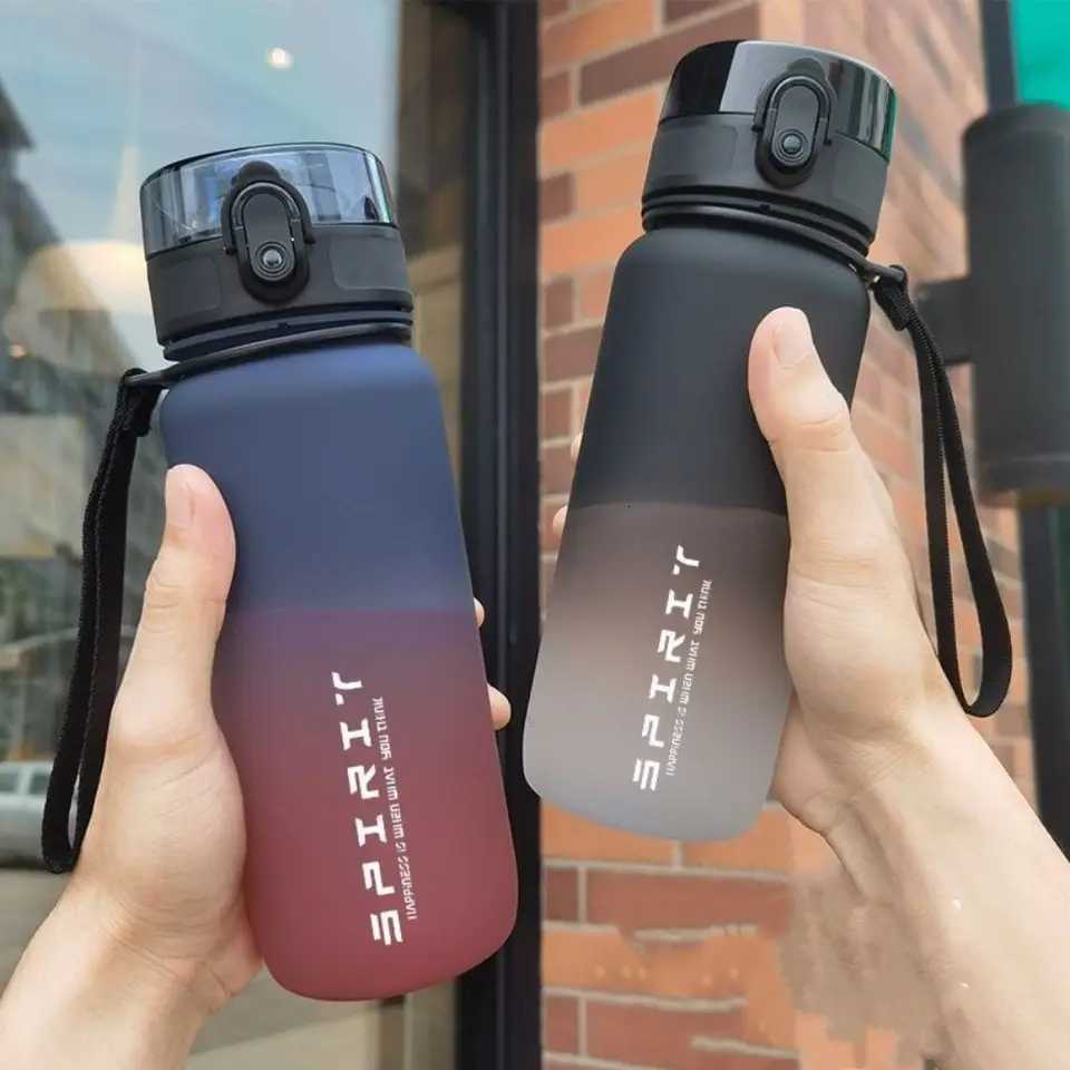 1 Liter Sports Water Bottle Gradient Color Portable Leak Proof Colorful Plastic Cup Large Capacity 500/800/1000mlW251114