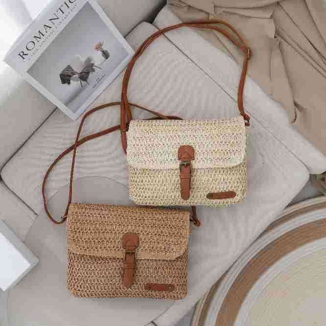Handmade Beach Bag Small Postman Crossbody High-End Straw Bag, Versatile Woven Daily Use, Fashionable Summer Beach Bag For Women Kq2