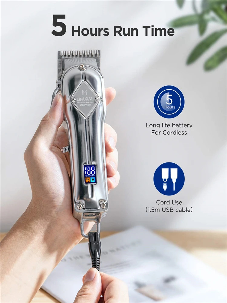 Limural Hair Clippers for Men Professional Hair Cutting Kit Beard Trimmer Barbers Cordless Close Cutting T-Blade Trimmer Kit 250409