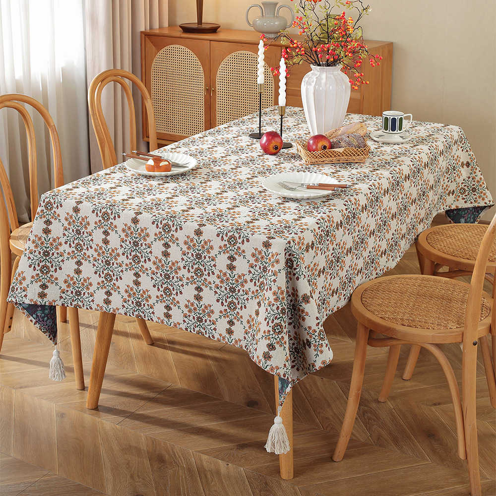A771 Pastoral oil painting decorative cover table cloth coffee table cloth rectangular jacquard table cloth spot