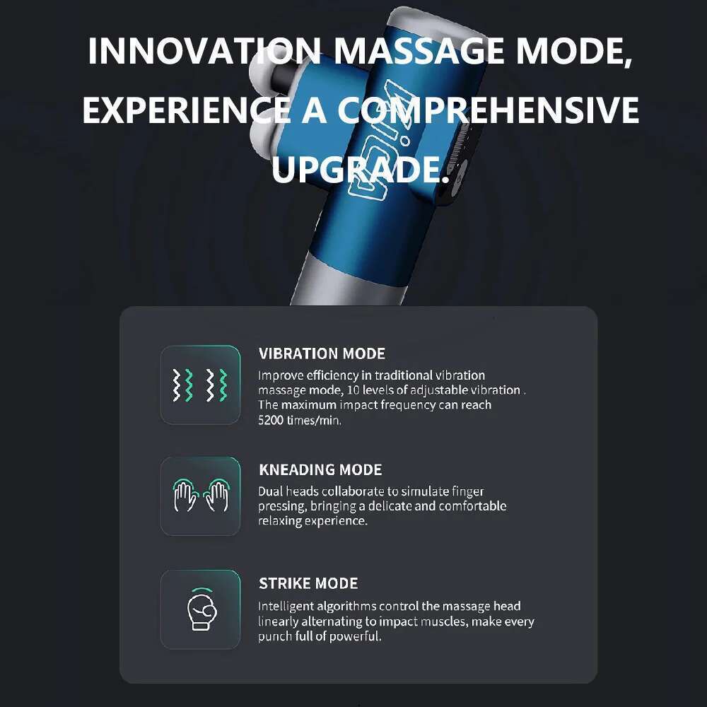 KICA 3 Double Head Massage Electric Body Professional Fiess Muscle Gun Deep High Frequency Percussion Massager