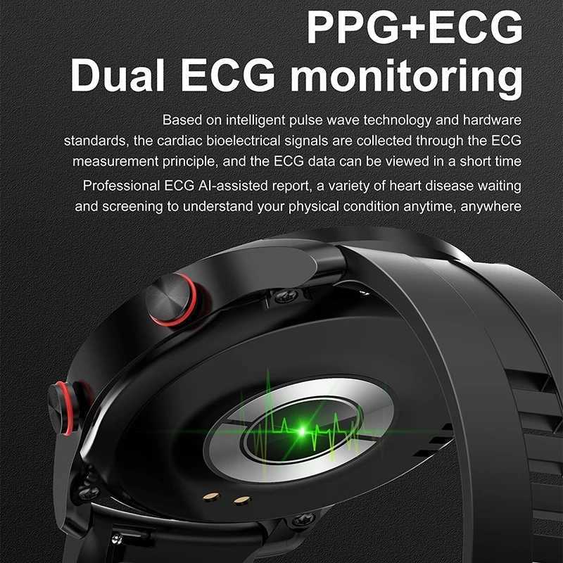 ECG+PPG BT Call Smart Watch Men Laser Health Blood Pressure Fitness Sports Watches Man Sports Waterproof Smartwatch T250415
