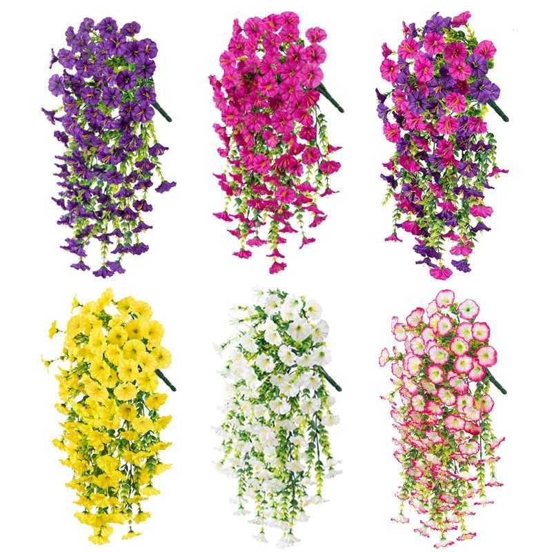 1-10pcs UV-Resistant Artificial Morning Glory Eucalyptus Hanging Wall Door Decoration For Home Garden Wedding Versatile OutdoorM251115