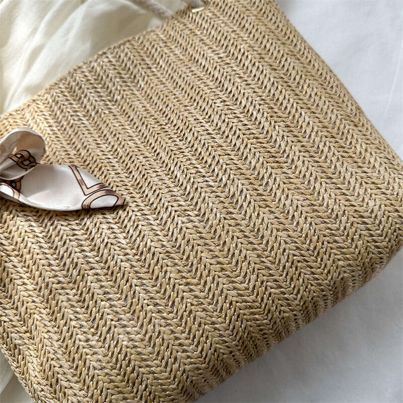 Handmade Beach Bag Women's Tote Large Capacity 2023 New Fashion Handbag Single Shoulder Underarm Grass Weaving Casual Bag Kq2