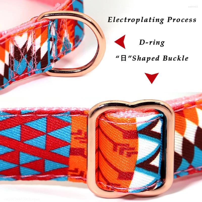 Update Customized Dog Collar Nametag Ethnic Style Flower Decoration Cat Necklace Pet Puppy Free Engraving Name ID Tag Nameplate