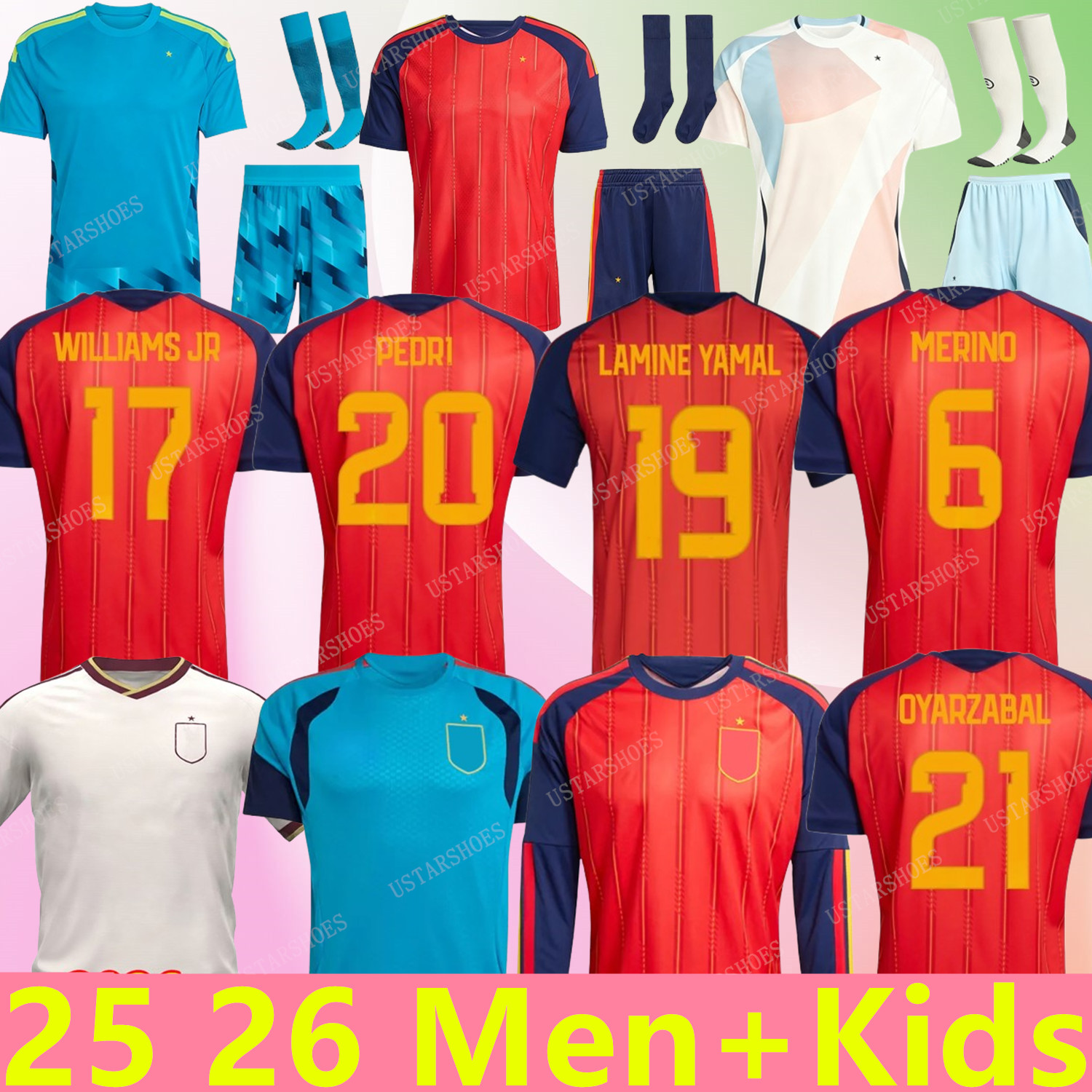 25 26 Men kids kit Spain CARVAJAL Espana 2025 2026 football shirt soccer jersey PEDRI LAMINE YAMAL TORRES GAVI RODRIGO MORATA home away womoen National team Camiseta