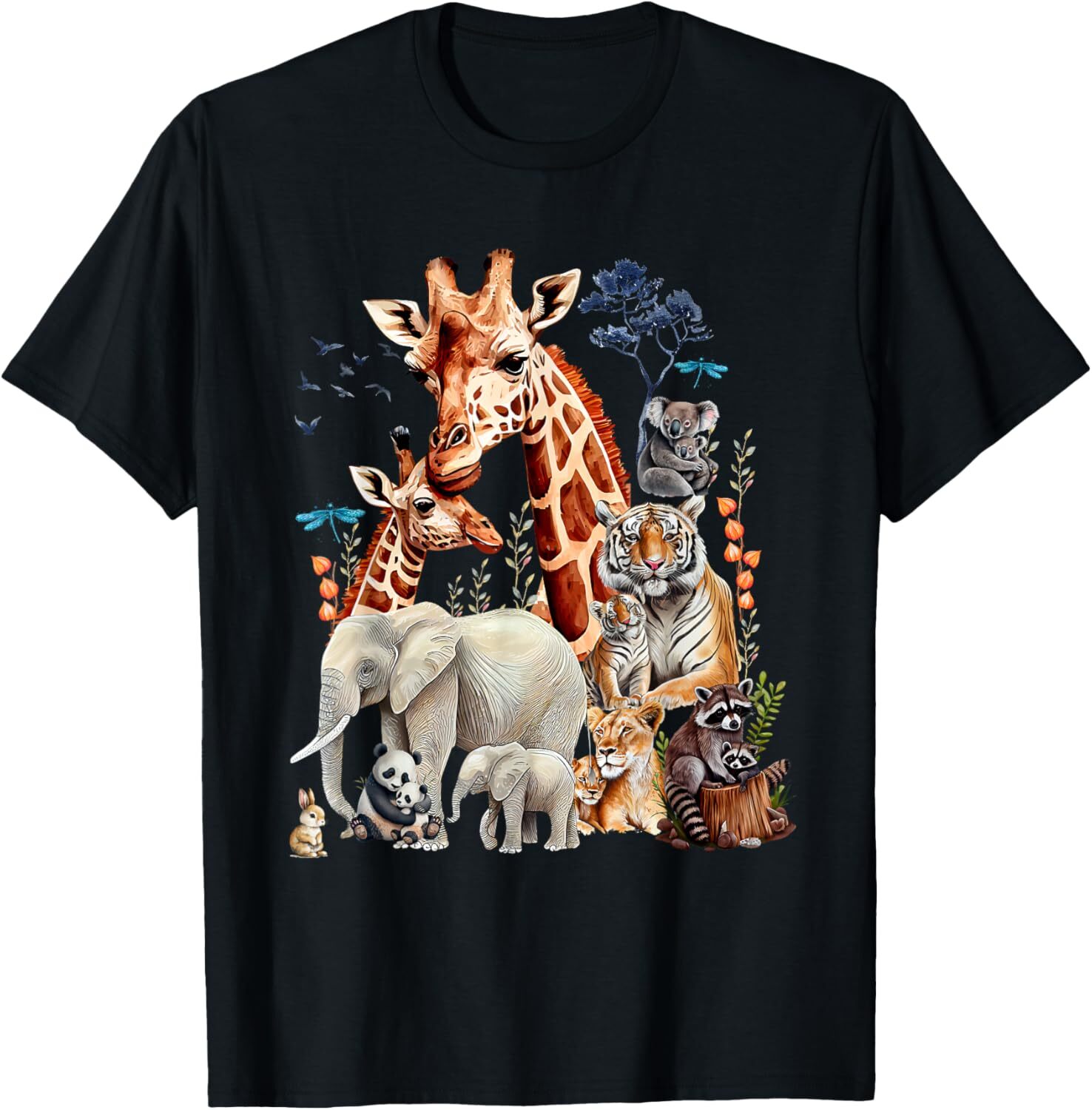 T shirt for Mens Zoo Animals Wildlife Birthday Party Animal Safari Jungle Graphic Tee Casual Tops Clothes Short sleeve cool