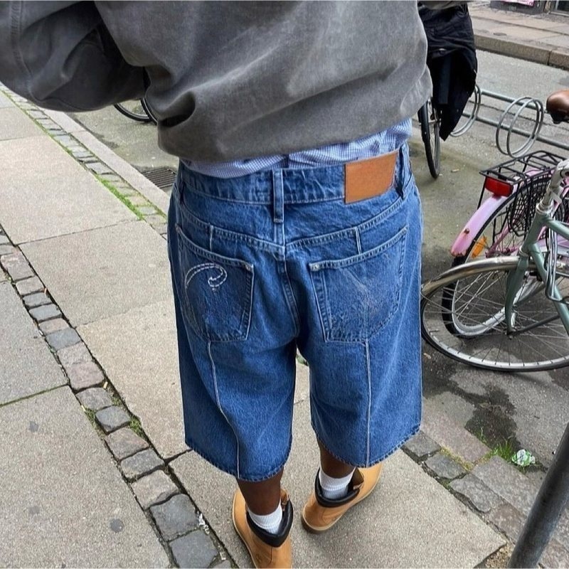 Men's designer Shorts Vintage Jorts Hip-hop Oversized Stitching Washed Street Trend Retro Short Casual Baggy Pants Cargo Jeans JNCO Y2K Denim Gym Shorts