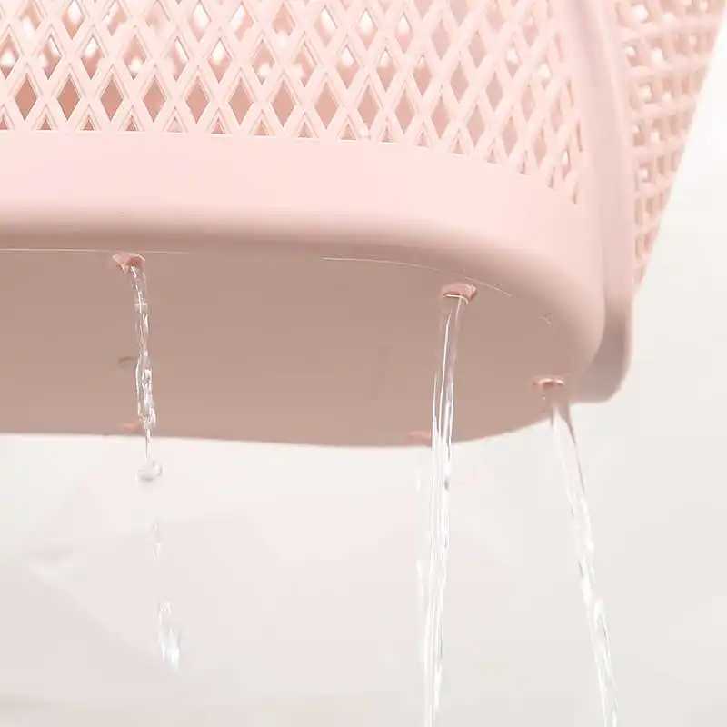 Summer PP beach handbag colorful hollow womens large capacity shopping handbag fashionable solid color basket handbag W250415