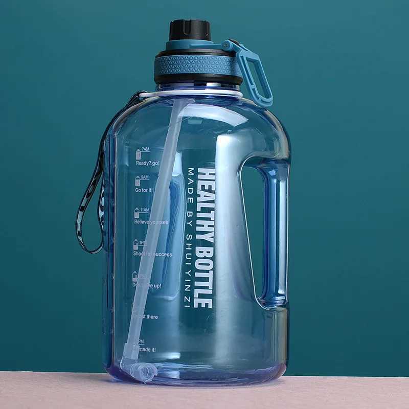 22L Large Capacity Water Cup Sports Fitness Gallon Straw Big Water Bottle High Temperature Resistant Plastic Ton BarrelW251114