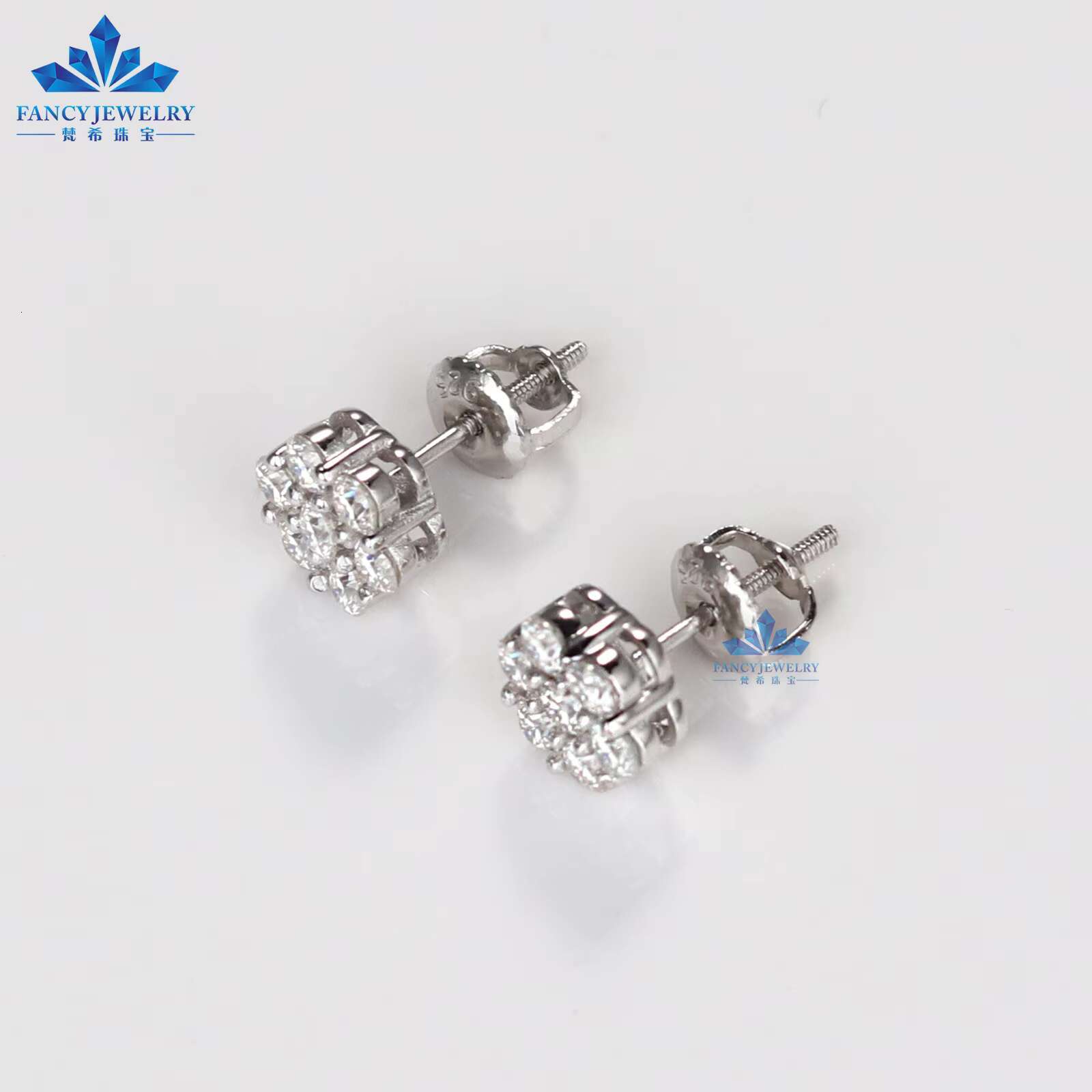 NEW 3mm Cluster Flower S925 VVS Moissanite Stud Earrings Fine Trendy Fashion Jewelry with GRA Certificate
