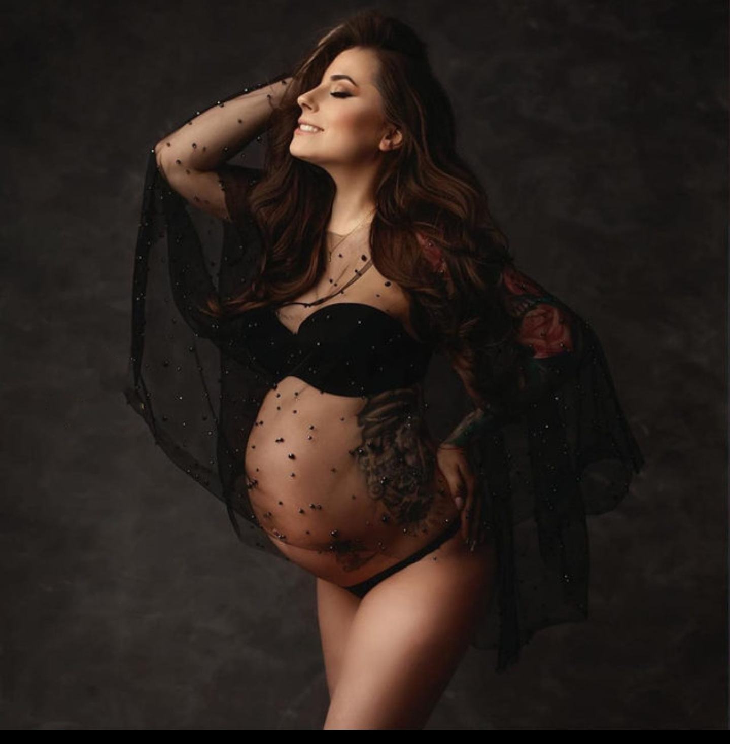 24 Fashion Pregnant Womens Clothing Skirt Studio Pography Perspective Sexy Mesh Nail Pearl Fairy Pregnancy Flavor Mommy Po Dress