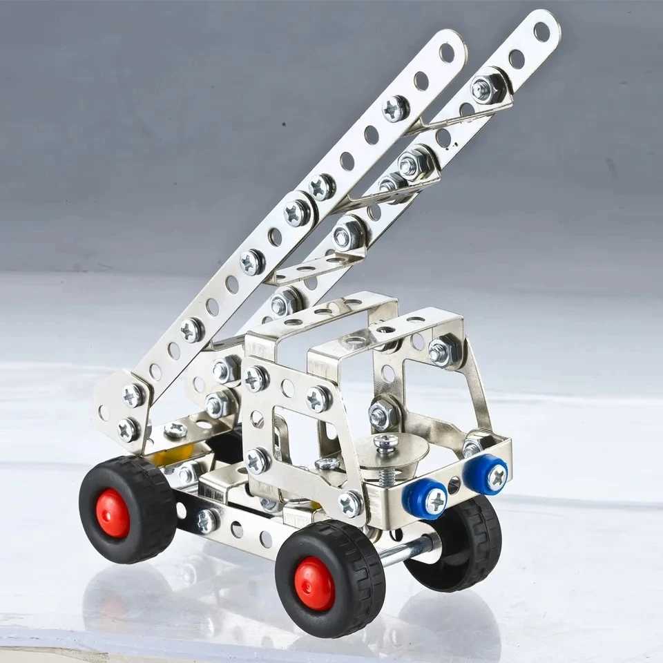 Metal assembly engineering vehicles simulated screws and nuts DIY alloy building blocks car models childrens educational toys W250415