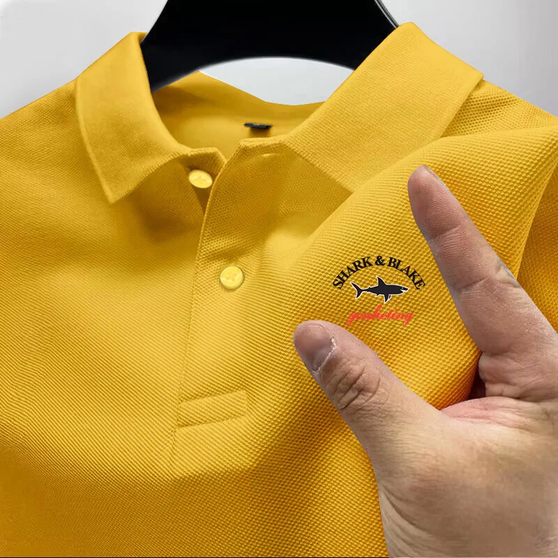 Mens highquality business Tshirt casual polo shirt summer short sleeved highquality solid color couple zipper S3XL 250411