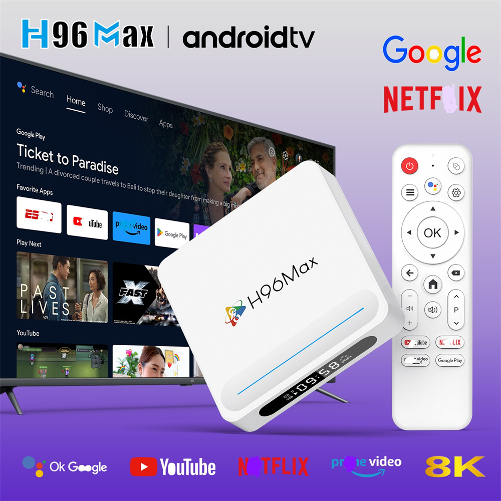 H96 Max H618 Plus Android 14.0 Allwinner Quad Core 8K HDR 100M LAN Wifi6 BT5.4 Voice Assistant Media Player Stick Smart TV Box