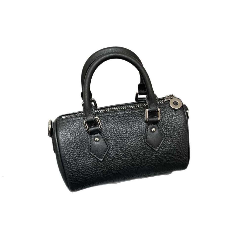 Mm Women's Bags Women's Boston Bowling New TC Cowhide Handbag Crossbody Niche Design Shoulder Bag