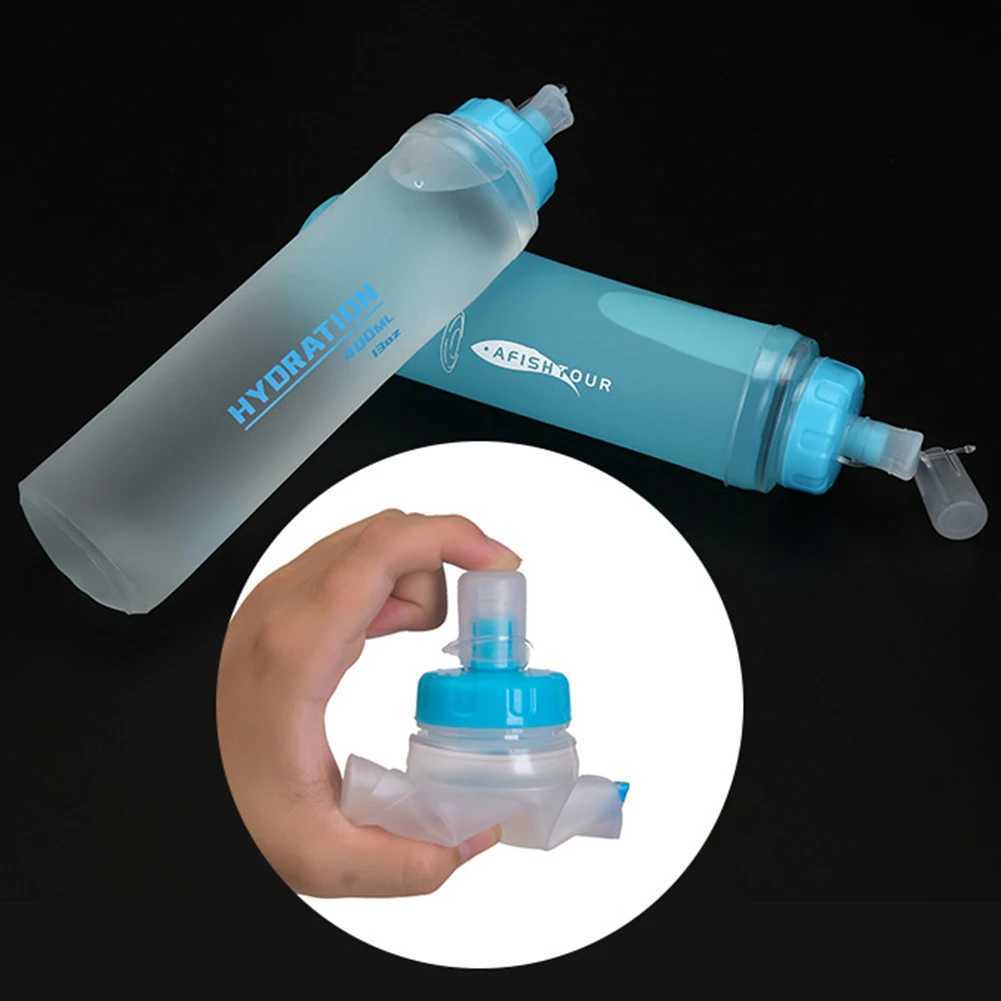 400ml Soft Flask Folding Collapsible Water Bottle TPU BPA Free Water Tank Bag For Running Hydration Pack Bag For Camping HikingW251114