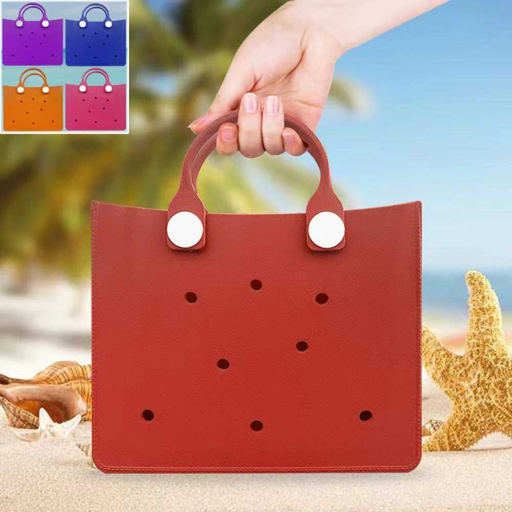 2024 INS Cute Beach Hole Bag EVA Waterproof Durable Handbag Slide Phone Storage Bag Childrens Swimming Shopping Bag W250415