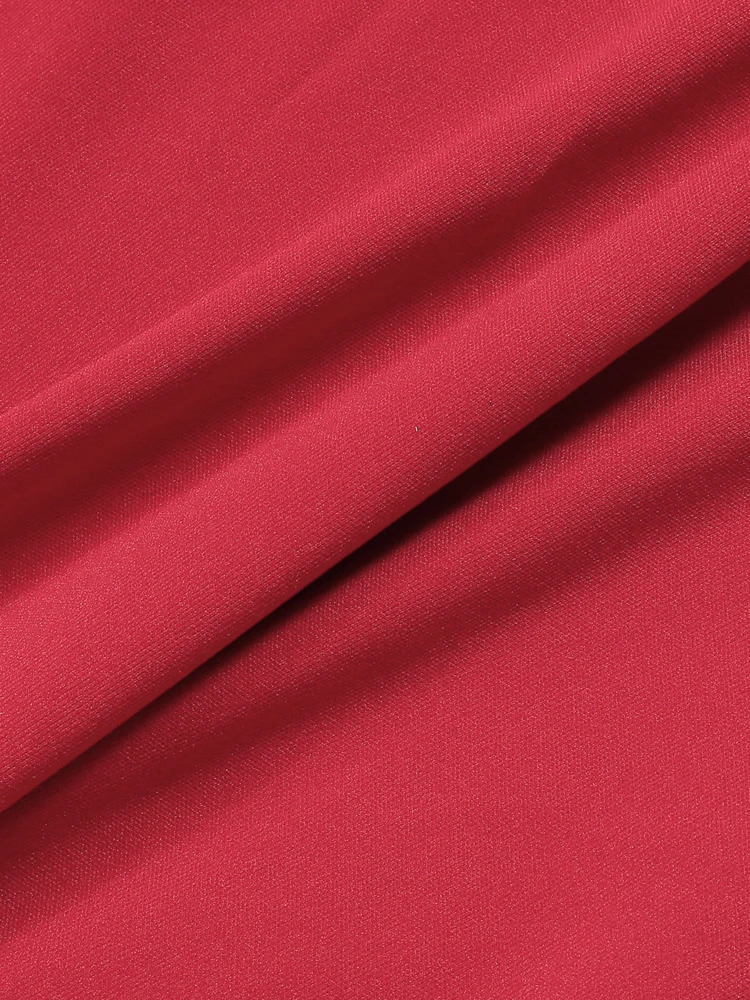 Ladies elegant commuting red chain printed tight corset short sleeved dress Midi suitable for all seasons and summer wear 250407