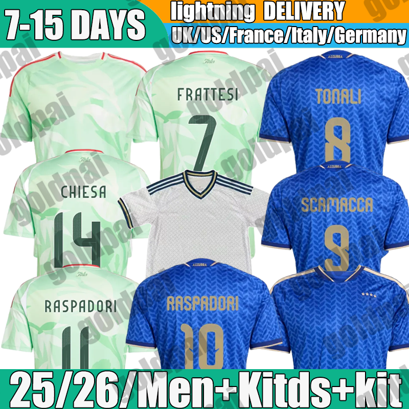 2024/25/26 Italy 2026 maglia Soccer Jerseys Italia Bastoni #21 RASPADORI #10 Football Shirt Men Kids Kit