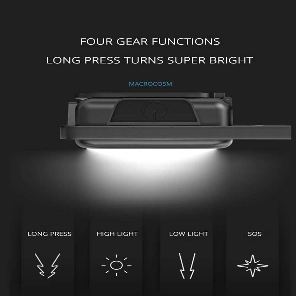 Portable Mini Super Bright COB Keychain Light 4 Lighting Modes Forwork Light Flashlight Charging Lamp Camping Lights with Magnet M251115