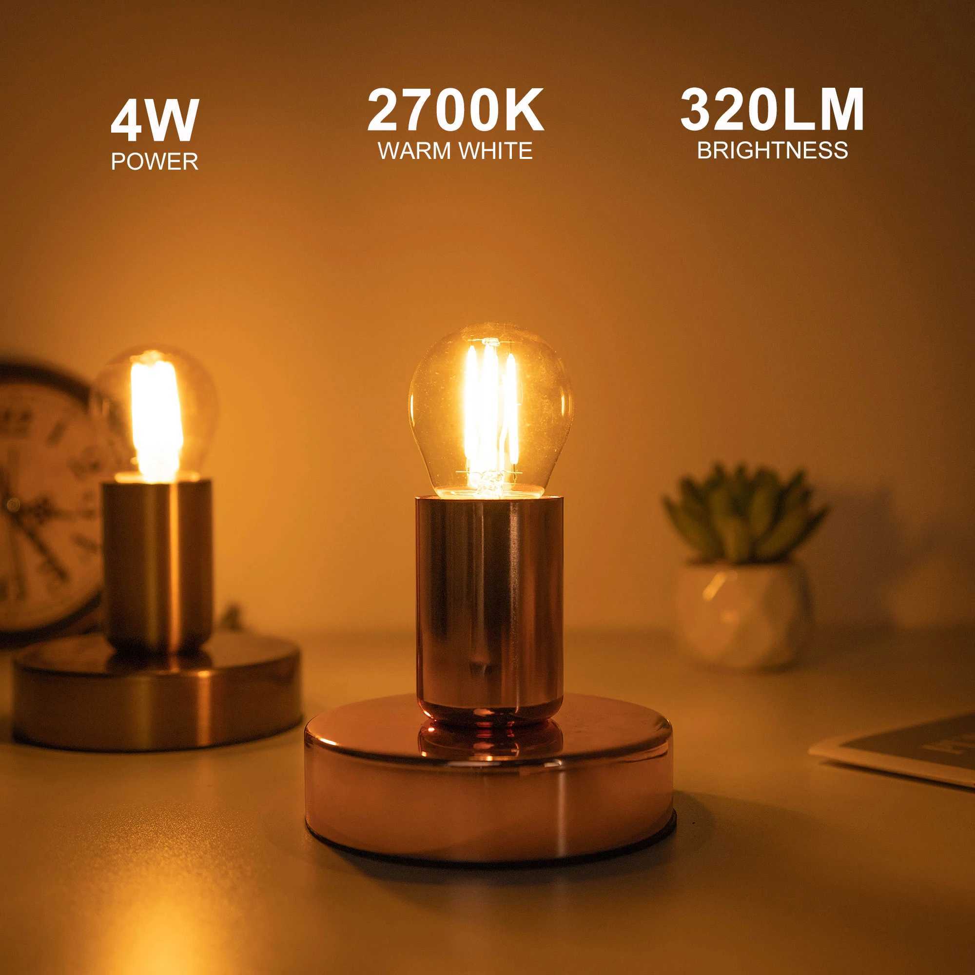 G45 4W Globe Light Bulbs Amber Glass LED Filament E27 Screw Base 220V 2700K 40W Equivalent Retro Decorative Dimmable Edison Bulb C251115