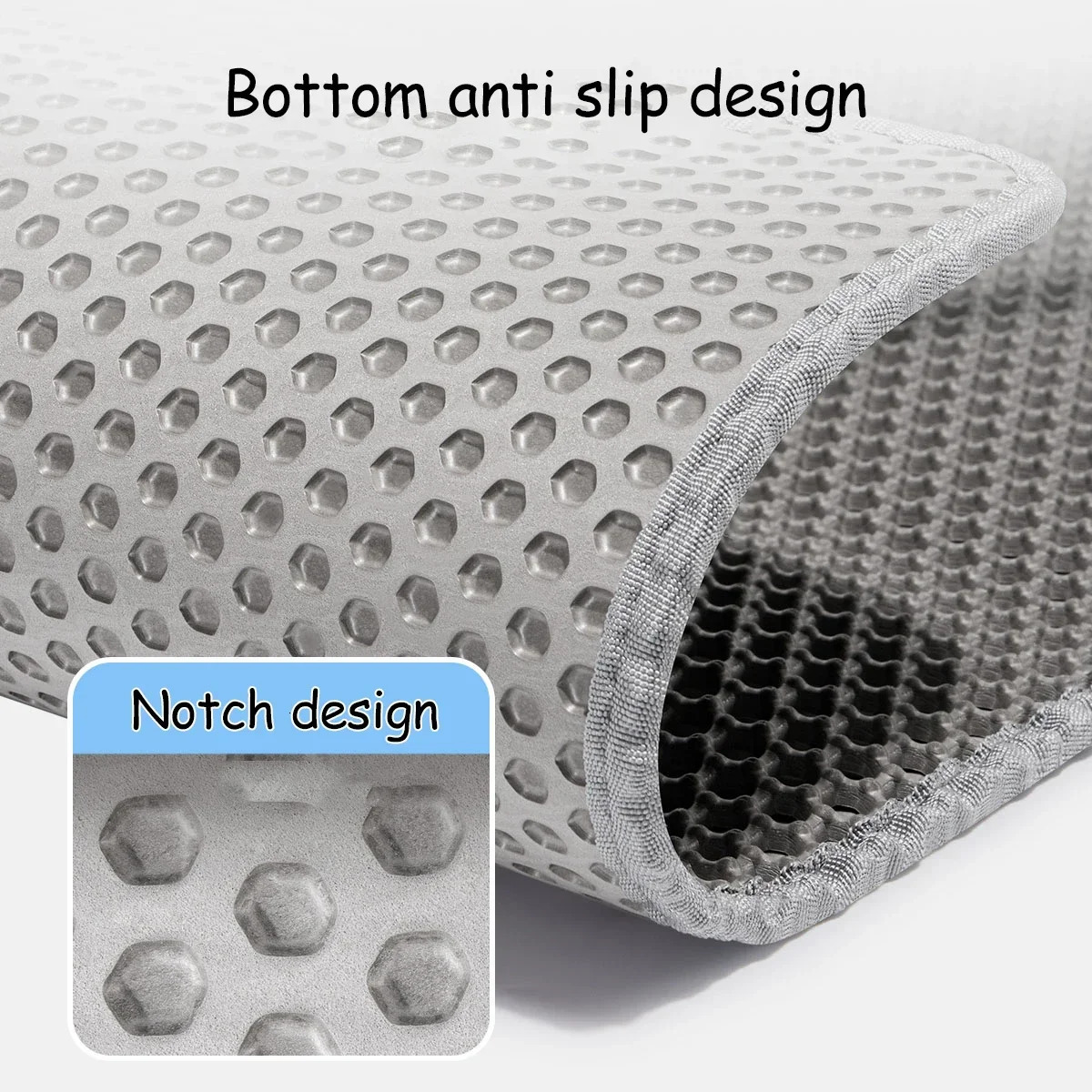 60CMX90CM Cat Litter Mat Waterproof Double Layer EVA Pet Litter Box Toilet Cat Mat Nonslip Sand Cat Washable Pet Clean Pad 250414