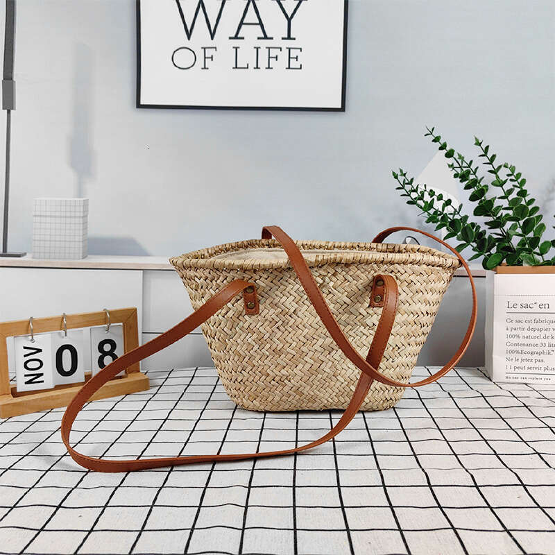 Handmade Beach Bag Grass Ins Style Woven Large Capacity Hand Carried Diagonal Cross Vacation Beach Bag Kq2