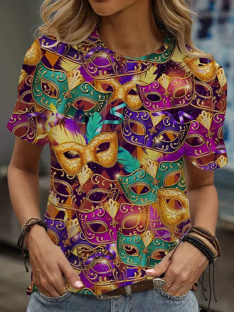 Christmas Camisetas Ropa De Mujer Ofertas 3D Printed Tshirt Flower Cartoon 2025 Summer Womens Clothing 250407