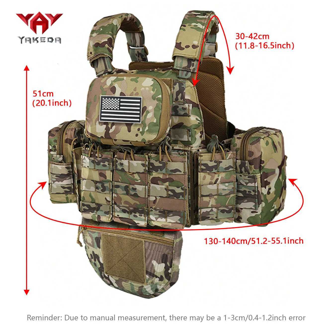 YAKEDA Hunting Vest with Triple Equipment Pouch Multi-Attachment Bag for Field Survival Training Suitable for Hunting Scenarios XJ251114