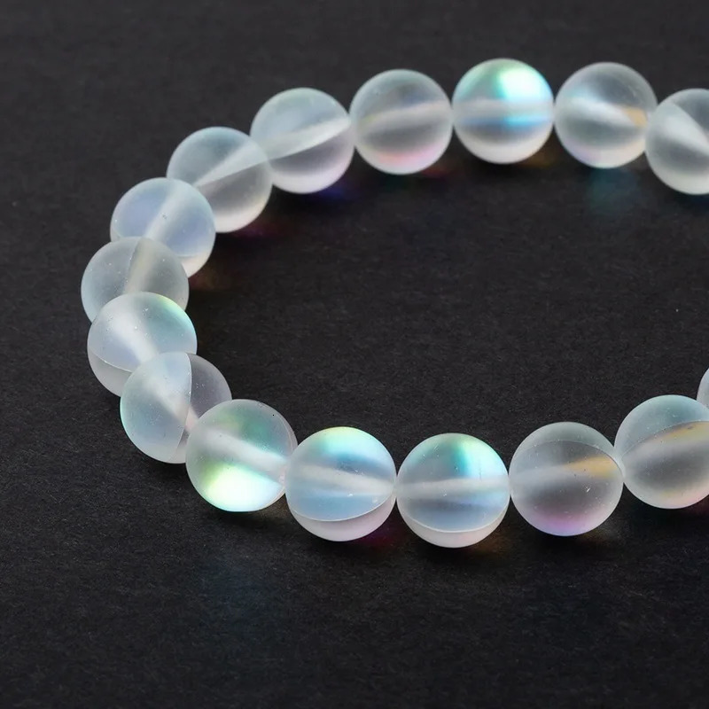 Mermaid Glass Crystal Moonstone Bracelets Multicolor Matte Shining Stone Beaded Charm Bracelet Handmade Wristband Gifts Jewelry 250414