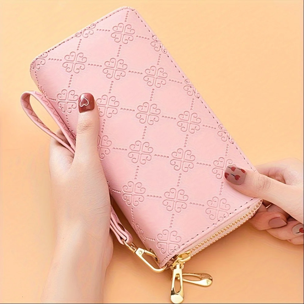 Ladies wallet elegant wallet storage portable storage wallet large capacity wallet double-layer mobile phone bag 250410