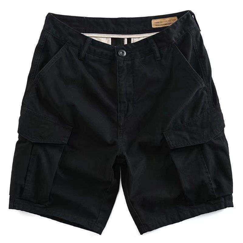 Summer trendy workwear shorts, loose fitting and worn-out casual capris, men's outerwear fashion shorts