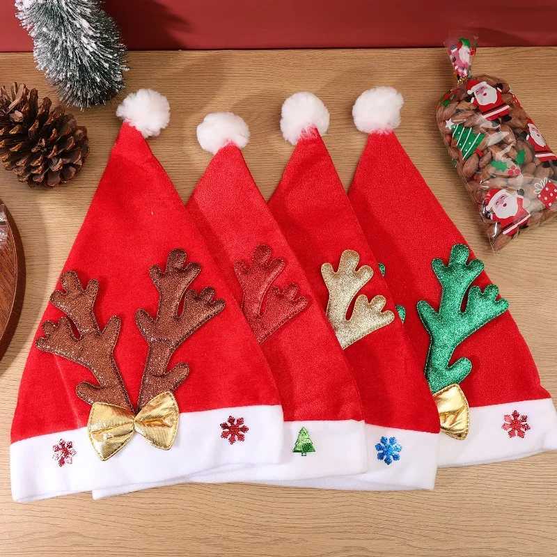Christmas Hat Velvet Adult Deer Antler Bows Christmas Hats Home Festival Gathering Photography Decoration Props New Years Gift Y251115
