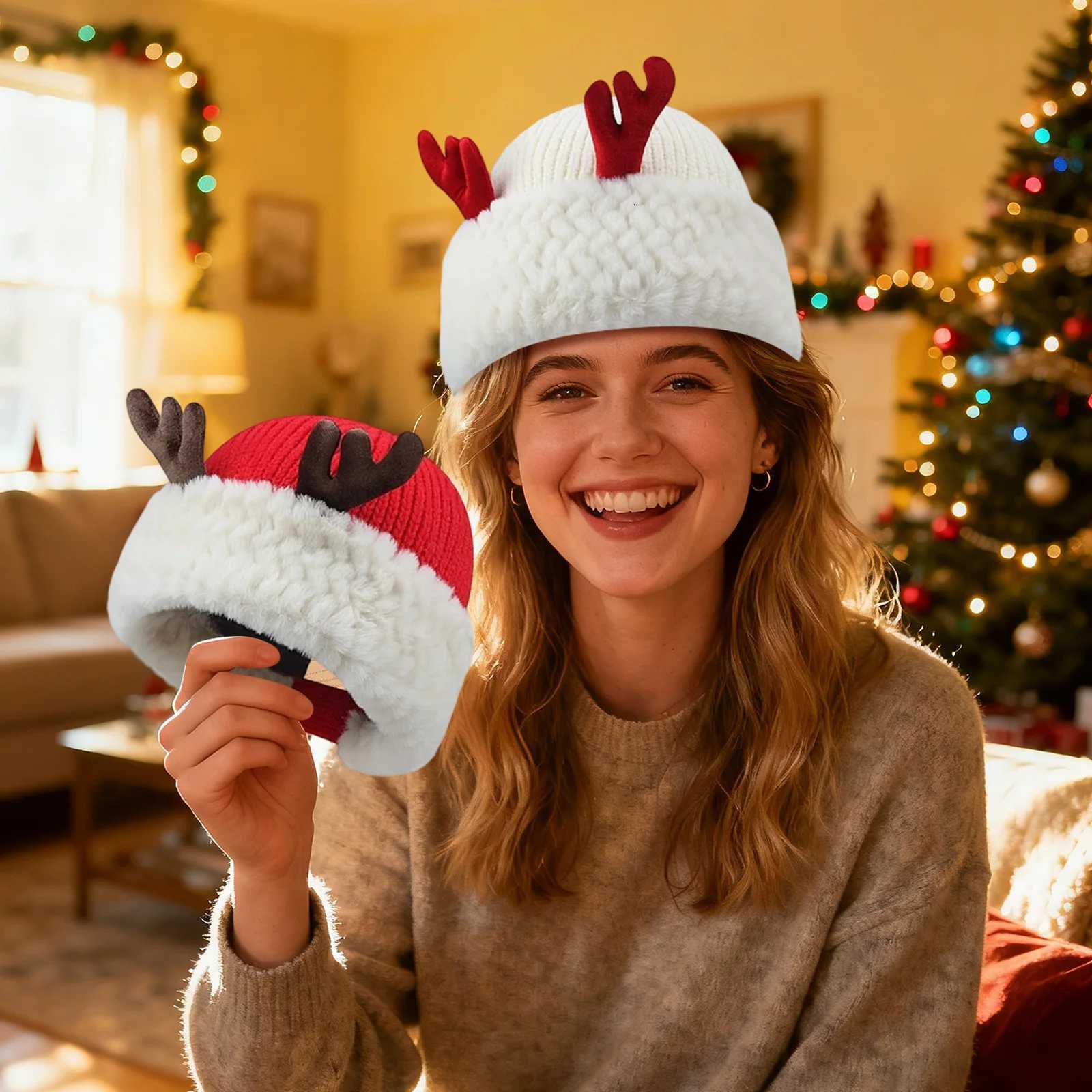 Christmas Hat Knitted Wool Hat Suitable For Christmas Party Home Festival Clothing Props Christmas Hat Cute Adult Kids Soft Bean Y251115